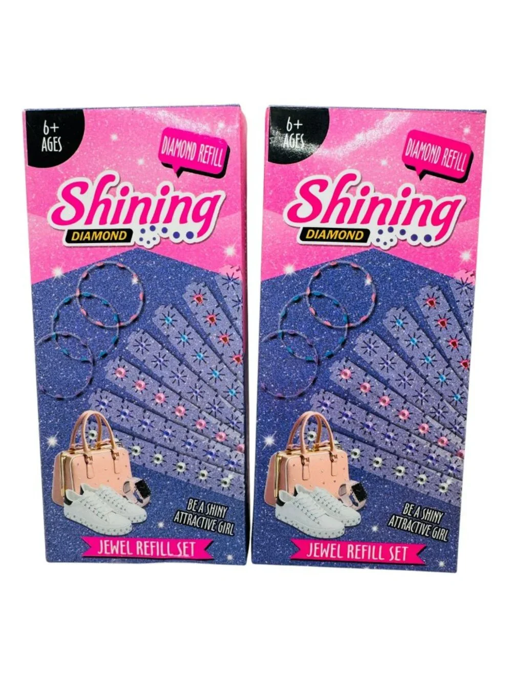 2 pack Shining Diamond Jewel Refill Set For Girls Ages 6+ Creative Accessories